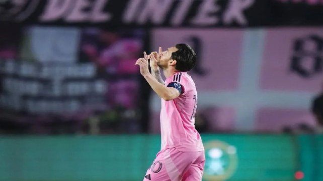 Lionel Messi y su celebración habitual en el Inter Miami. Lionel Messi y su celebración habitual en el Inter Miami.