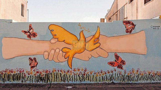 Mural. Callejero pintado en la escuela Nuestra Señora de la Esperanza que mereció el primer lugar de la categoría.