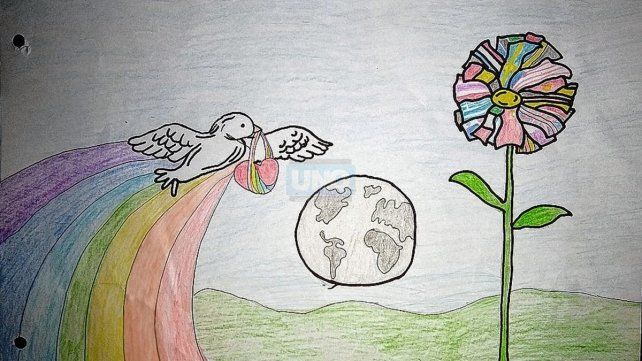 Primer premio. Del Concurso de Expresiones Plásticas, en la categoría 12 a 14 años.