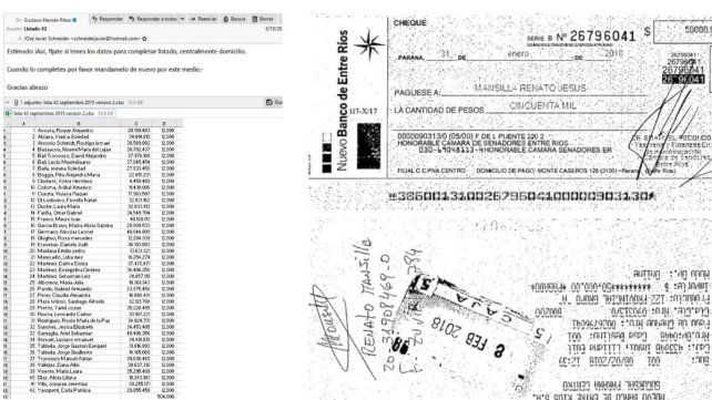 Los correos electrónicos con listas de contratados y cheques secuestrados, son una de las tantas evidencias que los defensores buscan excluir del juicio de la causa contratos truchos. Los correos electrónicos con listas de contratados y cheques secuestrados, son una de las tantas evidencias que los defensores buscan excluir del juicio de la causa contratos truchos.