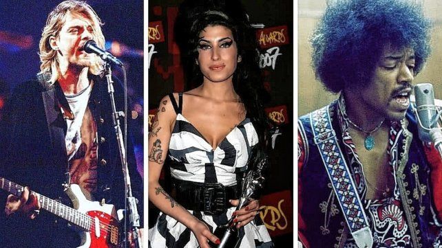 Kurt Cobain, Amy Winehouse y Jimi Hendrix