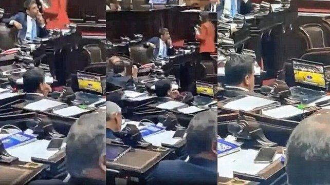 El legislador Marcelo Casaretto fue filmado mientras miraba un partido de b&aacute;squet en pleno debate del Presupuesto 2023.