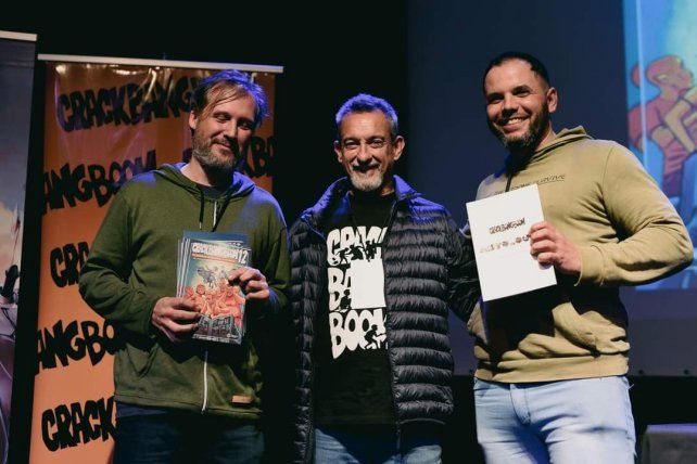 José Moscovich (izq.), Eduardo Risso y José Valent (der.). José Moscovich (izq.), Eduardo Risso y José Valent (der.).