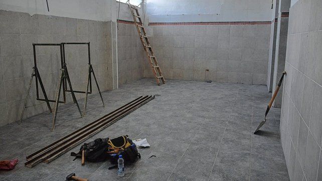 Patronato y las obras en la zona de los vestarios.